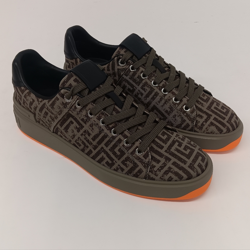 Balmain Men's Monogram Jacquard B-Court Low Top Sneakers - Picture 2 of 16